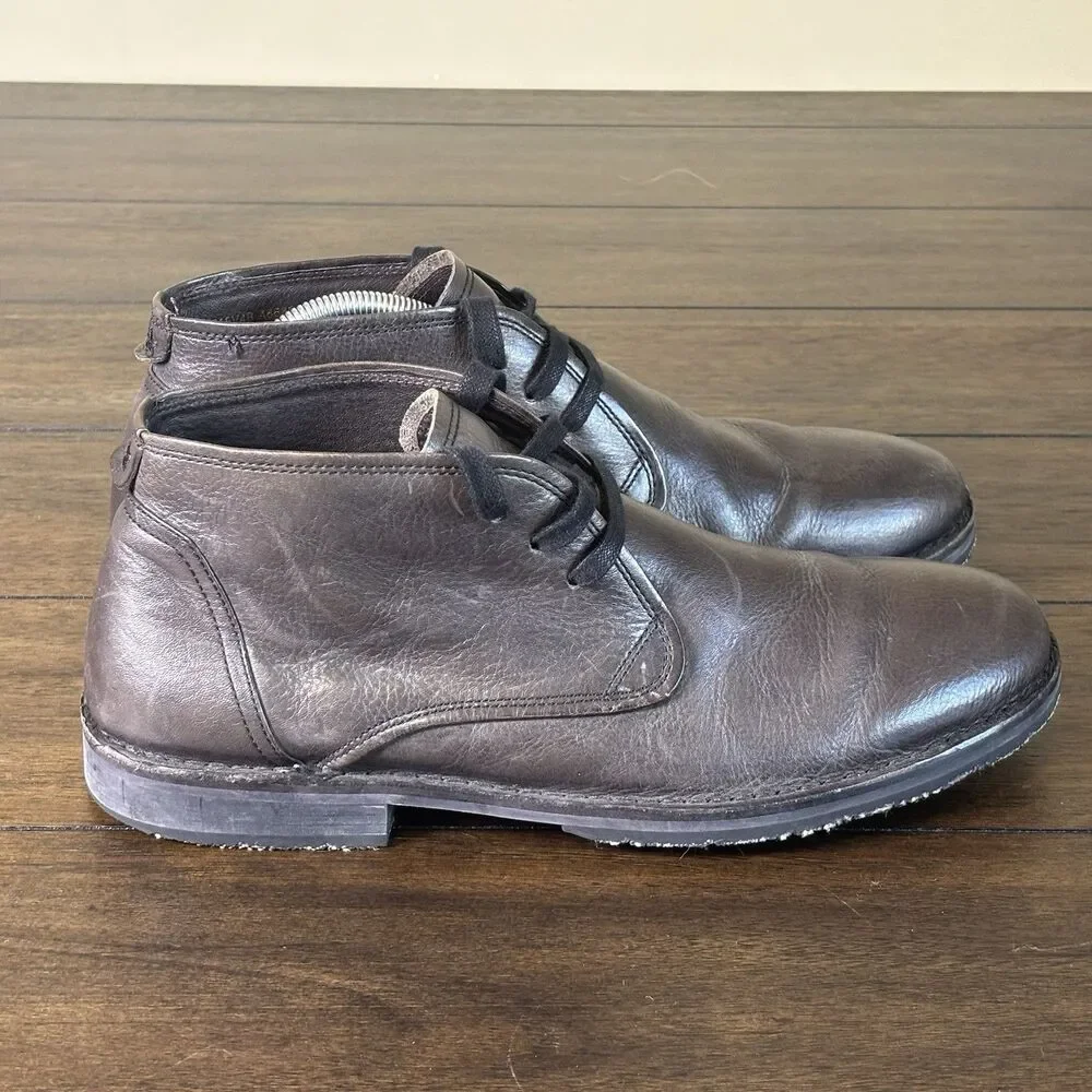 John Varvatos Portland Chukka Boots Shoes Mens Size 10.5 Brown Leather Lace Up